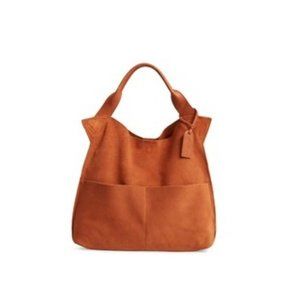 NWOT Jamari Suede & Faux Leather Tote - Tobacco Brown